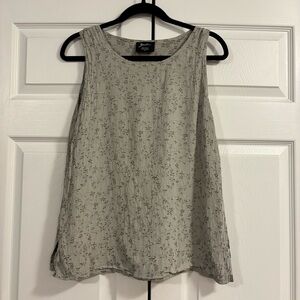 90’s VTG Grey Smocked Floral Patterned Zashi Tank Top